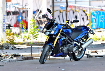 blaues modernes Motorrad
