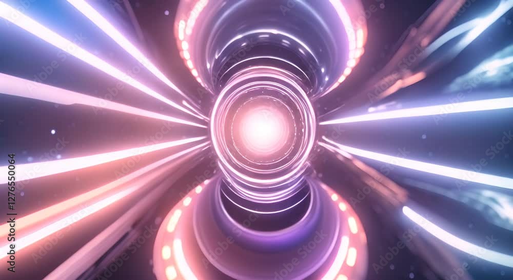 Poster abstract hyperspace tunnel animation that transports time space scifi interstellar travel wormhole f
