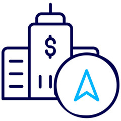 Bank Navigation Outline Color icon