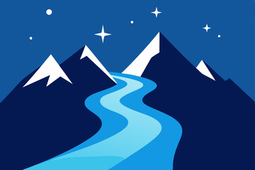 Fototapeta premium winter landscape with mountains