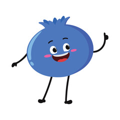 Cute Hand Drawn Blueberry Thumbs Up Smile