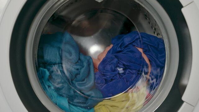 In front of washing machine - close up