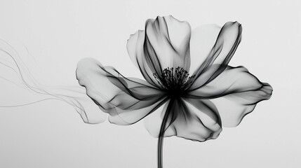 Air futuristic flower. Silhouettes doodles