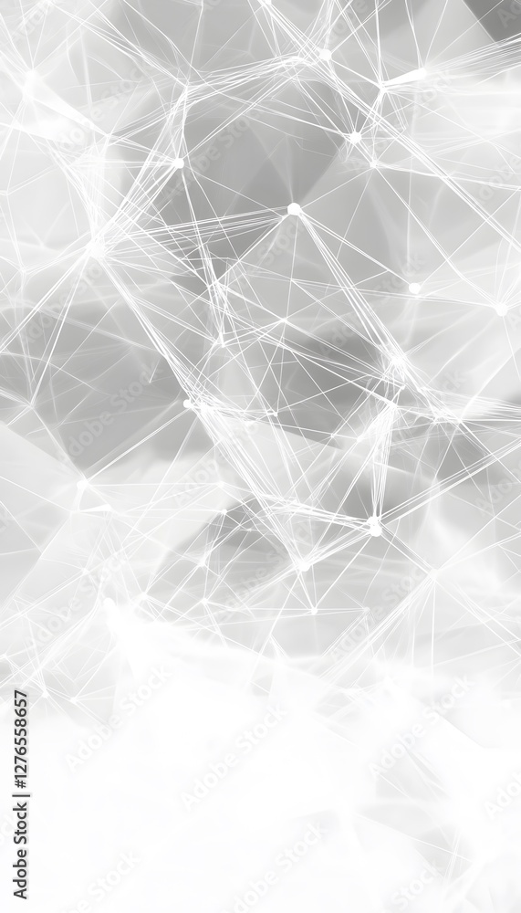 Poster white lines create a network structure on grayscale backdrop