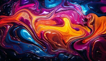 Smooth, colorful melting shapes with a glossy, liquid-like texture. Soft lighting 