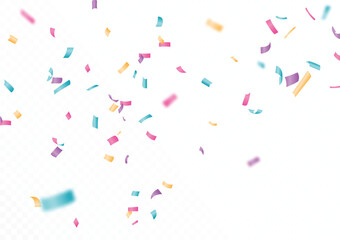 Colorful Confetti celebrations design isolated on transparent background
