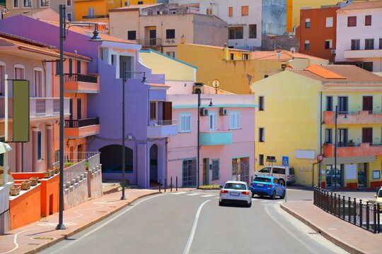 Castelsardo town in Sardinia island, Italy. Townscape in Province of Sassari, Gulf of Asinara.