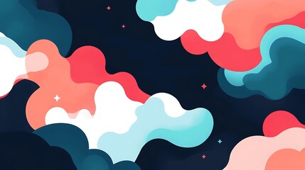 Abstract Colorful Organic Shapes Design Background