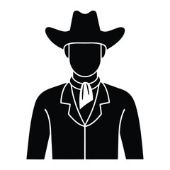 vector silhouettes of cow boy people bundle set