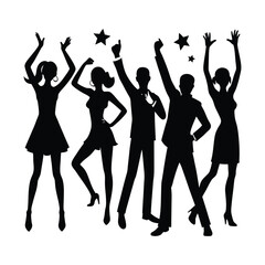 silhouettes of people dancing bundle set on a white background