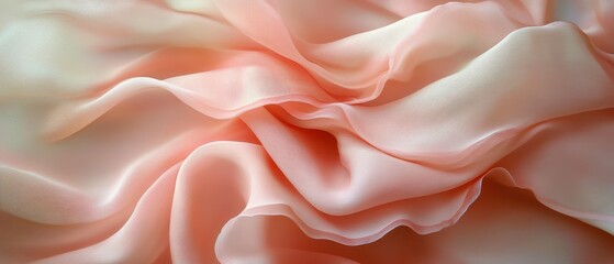 Obraz premium Delicate soft pink fabric with gentle folds, organic and warm minimalist aesthetic