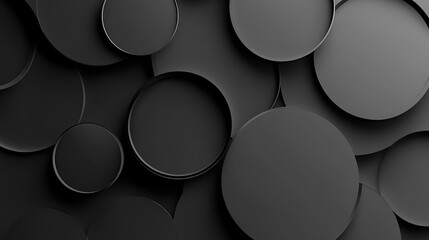 Abstract Black Circles Overlapping Design