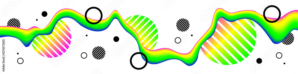 Poster 3d abstract colorful fluid design. modern white background with wave colored lines. liquid gradient 