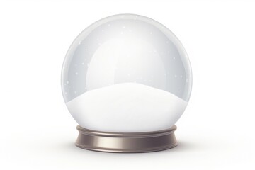 Snow globe sphere white background transparent.