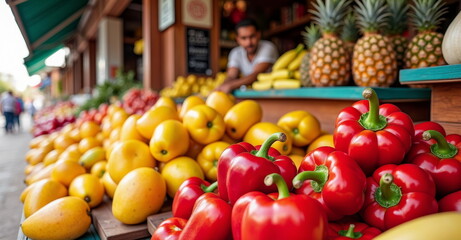 Fresh Mexican Fruits at Local Market &ndash; Vibrant Produce for Blogs, Recipes, and Healthy Eating Designs