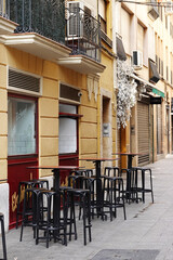 A bar at the old town street in Murcia, Spain