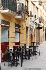 A bar at the old town street in Murcia, Spain