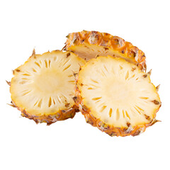 Pineapple slices isolated on a transparent background
