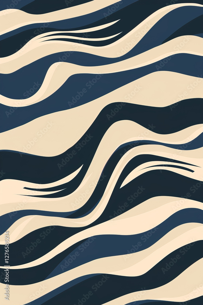Poster wavy abstract pattern with dark and light tones for modern design