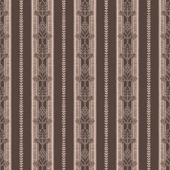 Sophisticated stripes seamless pattern with botanical motifs for printing on various surfaces like wallpaper, textiles and home decor.