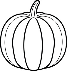 Pumpkin Outline Vector – Hand-Drawn Autumn and Halloween Illustration