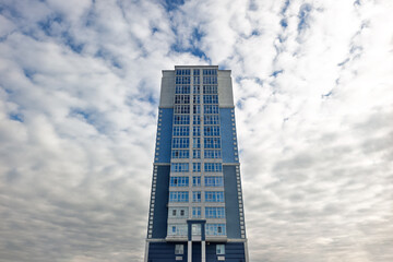 multi-storey building against the blue sky