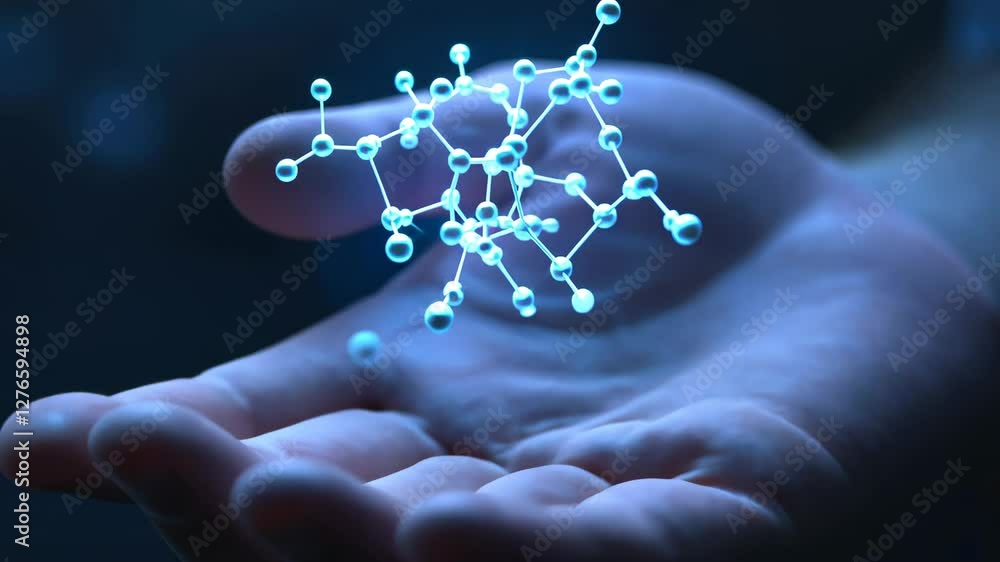 Aufkleber exploring the intricacies of molecular structures in a digital art representation