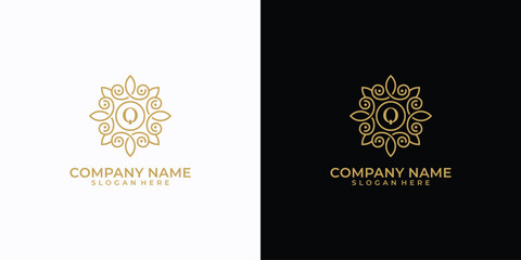 Luxury ornament logo with letter q