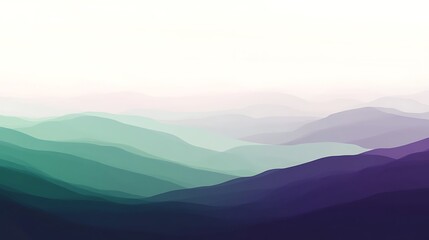 Fototapeta premium Abstract Purple And Green Mountain Landscape