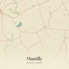 Vintage map of Mantilly, France.