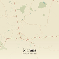 Obraz premium Vintage map of Marans, France.