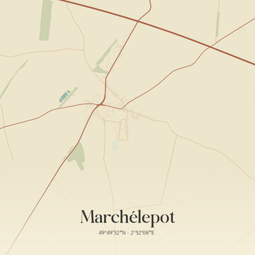 Vintage map of March&eacute;lepot, France.