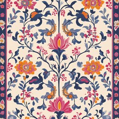 Fototapeta premium floral abstract holi-themed pattern traditional design