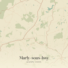 Fototapeta premium Vintage map of Marly-sous-Issy, France.