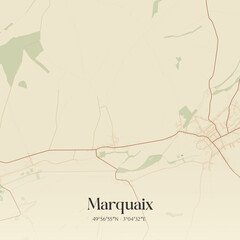 Obraz premium Vintage map of Marquaix, France.