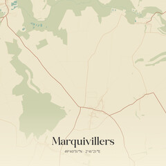 Obraz premium Vintage map of Marquivillers, France.