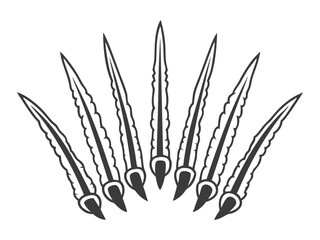 Scratch claws of animal set, Vector icon, Line art Vector, Doodle Icon