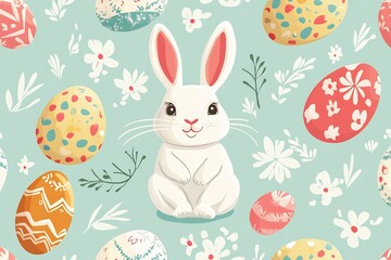 pattern easter bunnies eggs