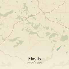 Fototapeta premium Vintage map of Maylis, France.