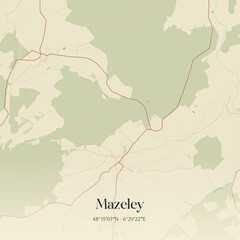 Obraz premium Vintage map of Mazeley, France.