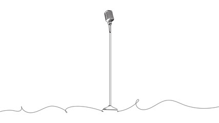  Line art illustration of a vintage style microphone eps 10