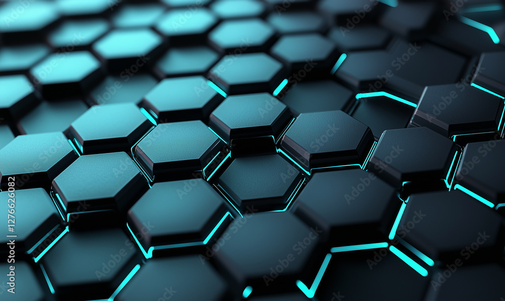 Aufkleber dynamic hexagonal shapes background with copy space futuristic technology environment abstract desig
