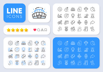 Eco bike, Fishing reel and Timer line icons for web app. Message, Share, Like social media icons. Pack of Fisherman, Timer app, Reward pictogram icons. Vector