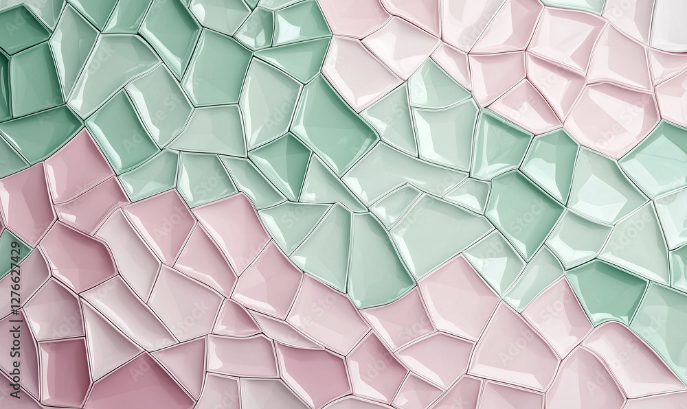 Poster dynamic geometric polygonal shapes in soft pastel colors abstract background with copy space artisti