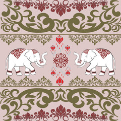 Seamless elephant pattern