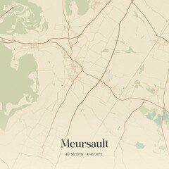 Obraz premium Vintage map of Meursault, France.
