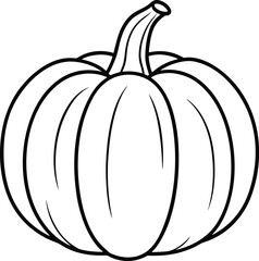 Hand-Drawn Pumpkin Outline Vector – Perfect for Fall, Halloween, and Thanksgiving Designs