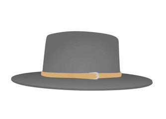 Grey  modern hat. vector illustration