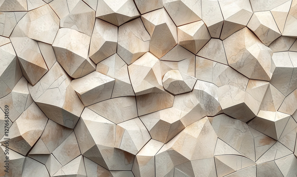 Poster geometric polygonal shapes background with copy space textured wall design abstract art modern inter