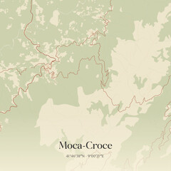 Obraz premium Vintage map of Moca-Croce, France.